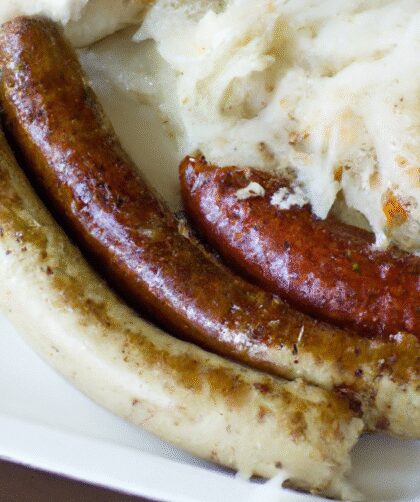 Beer Glazed Bratwurst and Sauerkraut
