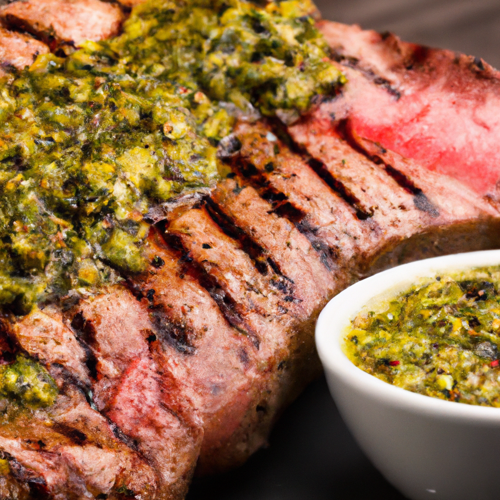 Grilled Entrecôte with Chimichurri Sauce